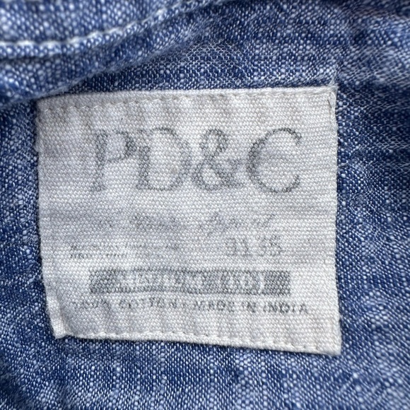 PD&C Boys Blue Short Sleeve Button Down Shirt Size 10 - Picture 4 of 4